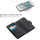 For iPhone 8 Plus Skin Feel Detachable Magnetic Zipper Horizontal Flip PU Leather Case with Multi-Card Slots & Holder & Wallet & Photo Frame & Lanyard(Black) - 3