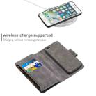 For iPhone 8 Plus Skin Feel Detachable Magnetic Zipper Horizontal Flip PU Leather Case with Multi-Card Slots & Holder & Wallet & Photo Frame & Lanyard(Grey) - 3