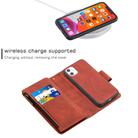 For iPhone 11 Skin Feel Detachable Magnetic Zipper Horizontal Flip PU Leather Case with Multi-Card Slots & Holder & Wallet & Photo Frame & Lanyard(Brown) - 3