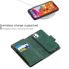 For iPhone 11 Skin Feel Detachable Magnetic Zipper Horizontal Flip PU Leather Case with Multi-Card Slots & Holder & Wallet & Photo Frame & Lanyard(Green) - 3