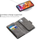 For iPhone 11 Skin Feel Detachable Magnetic Zipper Horizontal Flip PU Leather Case with Multi-Card Slots & Holder & Wallet & Photo Frame & Lanyard(Grey) - 3