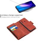 For Xiaomi Redmi Note 8T Skin Feel Detachable Magnetic Zipper Horizontal Flip PU Leather Case with Multi-Card Slots & Holder & Wallet & Photo Frame & Lanyard(Brown) - 3