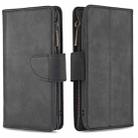 For Xiaomi Redmi Note 8T Skin Feel Detachable Magnetic Zipper Horizontal Flip PU Leather Case with Multi-Card Slots & Holder & Wallet & Photo Frame & Lanyard(Black) - 1