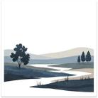Quiet River Frameless Canvas Decorative Painting Print On Your Demand, Size:60x60cm - 1