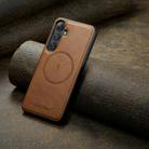 For Samsung Galaxy S25 5G Fierre Shann FS-027 Cowhide Texture MagSafe Magnetic Phone Case(Brown) - 2