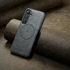 For Samsung Galaxy S25 5G Fierre Shann FS-027 Cowhide Texture MagSafe Magnetic Phone Case(Grey) - 2