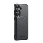 For Samsung Galaxy S25+ 5G Fierre Shann FS-027 Cowhide Texture MagSafe Magnetic Phone Case(Black) - 1