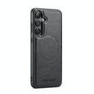 For Samsung Galaxy S24 FE 5G Fierre Shann FS-027 Cowhide Texture MagSafe Magnetic Phone Case(Black) - 1