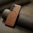For Samsung Galaxy S24 FE 5G Fierre Shann FS-027 Cowhide Texture MagSafe Magnetic Phone Case(Brown) - 2