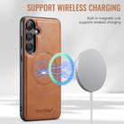 For Samsung Galaxy S24 FE 5G Fierre Shann FS-027 Cowhide Texture MagSafe Magnetic Phone Case(Brown) - 3