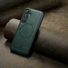 For Samsung Galaxy S24 FE 5G Fierre Shann FS-027 Cowhide Texture MagSafe Magnetic Phone Case(Green) - 2