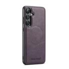 For Samsung Galaxy S24 FE 5G Fierre Shann FS-027 Cowhide Texture MagSafe Magnetic Phone Case(Purple) - 1