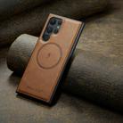 For Samsung Galaxy S25 Ultra 5G Fierre Shann FS-027 Cowhide Texture MagSafe Magnetic Phone Case(Brown) - 2