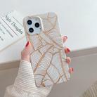 For iPhone 12 / 12 Pro Gilding Pattern Soft TPU Protective Case(Leaves) - 1