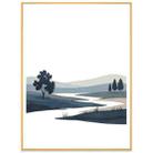 Quiet River Decorative Painting with Aluminum Alloy Frame Print On Your Demand, Size:15x20cm - 1