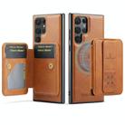 For Samsung Galaxy S25 Ultra 5G Fierre Shann FS028 MagSafe RFID Card Holder Back Phone Case(Brown) - 2