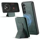 For Samsung Galaxy S25 5G Fierre Shann FS028 MagSafe RFID Card Holder Back Phone Case(Green) - 1