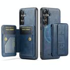 For Samsung Galaxy S25+ 5G Fierre Shann FS028 MagSafe RFID Card Holder Back Phone Case(Blue) - 2