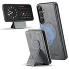 For Samsung Galaxy S24 FE 5G Fierre Shann FS028 MagSafe RFID Card Holder Back Phone Case(Grey) - 1