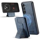 For Samsung Galaxy S24 FE 5G Fierre Shann FS028 MagSafe RFID Card Holder Back Phone Case(Blue) - 1