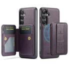 For Samsung Galaxy S24 FE 5G Fierre Shann FS028 MagSafe RFID Card Holder Back Phone Case(Purple) - 2