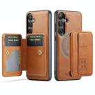 For Samsung Galaxy S24 FE 5G Fierre Shann FS028 MagSafe RFID Card Holder Back Phone Case(Brown) - 2