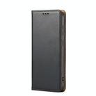 For Samsung Galaxy S25+ 5G Fierre Shann PU Genuine Leather Texture Phone Case(Black) - 2