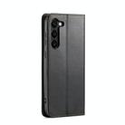 For Samsung Galaxy S25+ 5G Fierre Shann PU Genuine Leather Texture Phone Case(Black) - 3