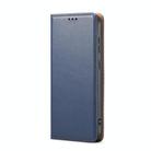 For Samsung Galaxy S25 5G Fierre Shann PU Genuine Leather Texture Phone Case(Blue) - 2