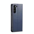 For Samsung Galaxy S25 5G Fierre Shann PU Genuine Leather Texture Phone Case(Blue) - 3