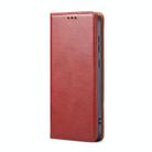 For Samsung Galaxy S25 5G Fierre Shann PU Genuine Leather Texture Phone Case(Red) - 2