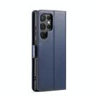 For Samsung Galaxy S25 Ultra 5G Fierre Shann PU Genuine Leather Texture Phone Case(Blue) - 3