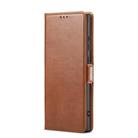 For Samsung Galaxy S25 Ultra 5G Fierre Shann PU Genuine Leather Texture Phone Case(Brown) - 2