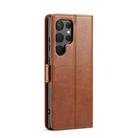 For Samsung Galaxy S25 Ultra 5G Fierre Shann PU Genuine Leather Texture Phone Case(Brown) - 3