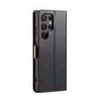For Samsung Galaxy S25 Ultra 5G Fierre Shann PU Genuine Leather Texture Phone Case(Black) - 3