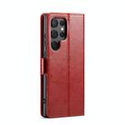 For Samsung Galaxy S25 Ultra 5G Fierre Shann PU Genuine Leather Texture Phone Case(Red) - 3