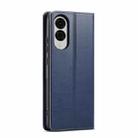 For Samsung Galaxy S25 Edge 5G Fierre Shann PU Genuine Leather Texture Phone Case(Blue) - 3