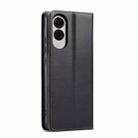 For Samsung Galaxy S25 Edge 5G Fierre Shann PU Genuine Leather Texture Phone Case(Black) - 3