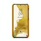 For Samsung Galaxy S25 5G Fierre Shann Retro Oil Wax Texture Card Slots PU Leather Phone Case(Yellow) - 3