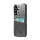 For Samsung Galaxy S25 5G Fierre Shann Retro Oil Wax Texture Card Slots PU Leather Phone Case(Black) - 1