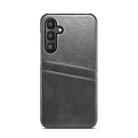 For Samsung Galaxy S25 5G Fierre Shann Retro Oil Wax Texture Card Slots PU Leather Phone Case(Black) - 2