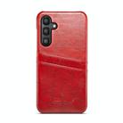 For Samsung Galaxy S25+ 5G Fierre Shann Retro Oil Wax Texture Card Slots PU Leather Phone Case(Red) - 2