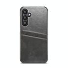 For Samsung Galaxy S25+ 5G Fierre Shann Retro Oil Wax Texture Card Slots PU Leather Phone Case(Black) - 2