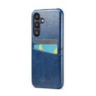 For Samsung Galaxy S25+ 5G Fierre Shann Retro Oil Wax Texture Card Slots PU Leather Phone Case(Blue) - 1