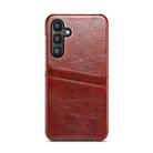 For Samsung Galaxy S25+ 5G Fierre Shann Retro Oil Wax Texture Card Slots PU Leather Phone Case(Brown) - 2