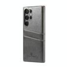 For Samsung Galaxy S25 Ultra 5G Fierre Shann Retro Oil Wax Texture Card Slots PU Leather Phone Case(Black) - 1