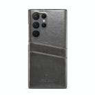 For Samsung Galaxy S25 Ultra 5G Fierre Shann Retro Oil Wax Texture Card Slots PU Leather Phone Case(Black) - 2