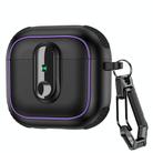 For AirPods 4 Armor Magnetic Wireless Earphones Case with Security Lock(Black) - 1