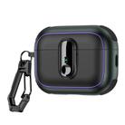 For AirPods Pro 2 Armor Magnetic Wireless Earphones Case with Security Lock(Black Army Green) - 1