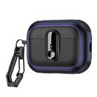For AirPods Pro 2 Armor Magnetic Wireless Earphones Case with Security Lock(Black Dark Blue) - 1